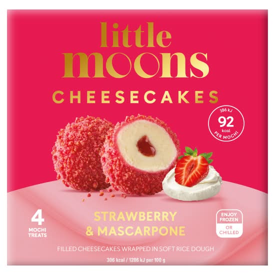 Little Moons Strawberry & Mascarpone, Cheesecakes (4 pack)
