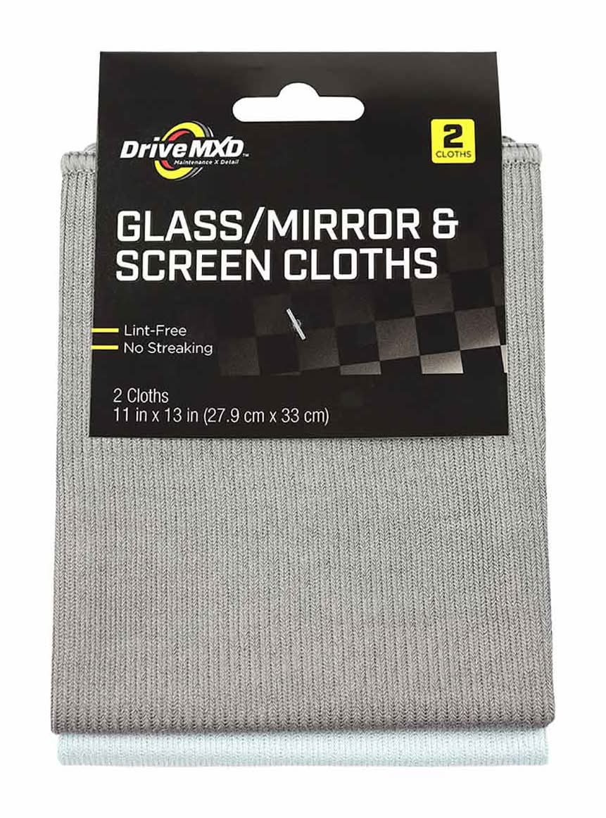 Drivemxd Glass Mirror & Screen Cleaning Cloths 11x13 In 2 Ct
