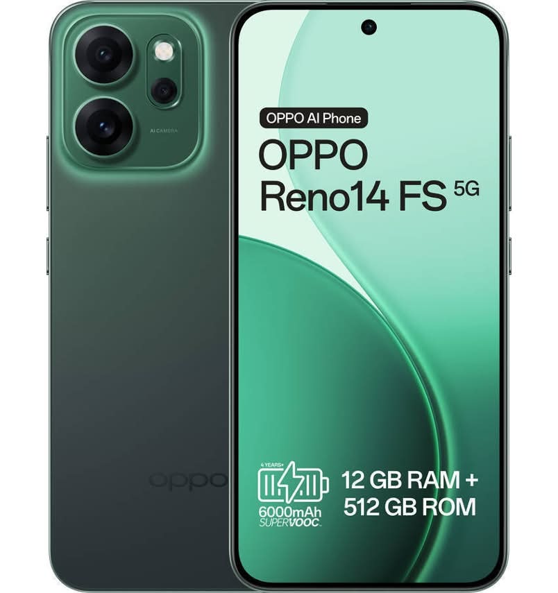 Smartphone OPPO Reno 14 FS 5G (6.57'' - 12 GB - 512 GB - Verde Luminoso)