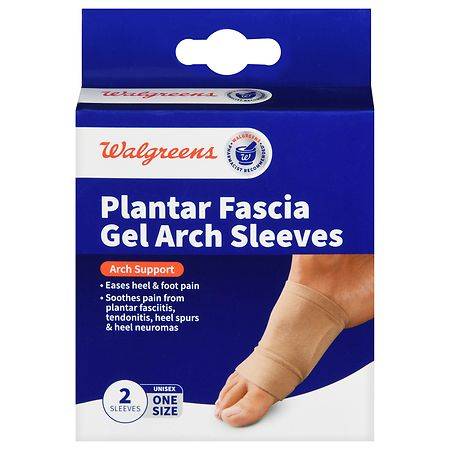 Walgreens Wag-Logo-Img Plantar Fascia Gel Arch Sleeves, Size:1 (2 ct)