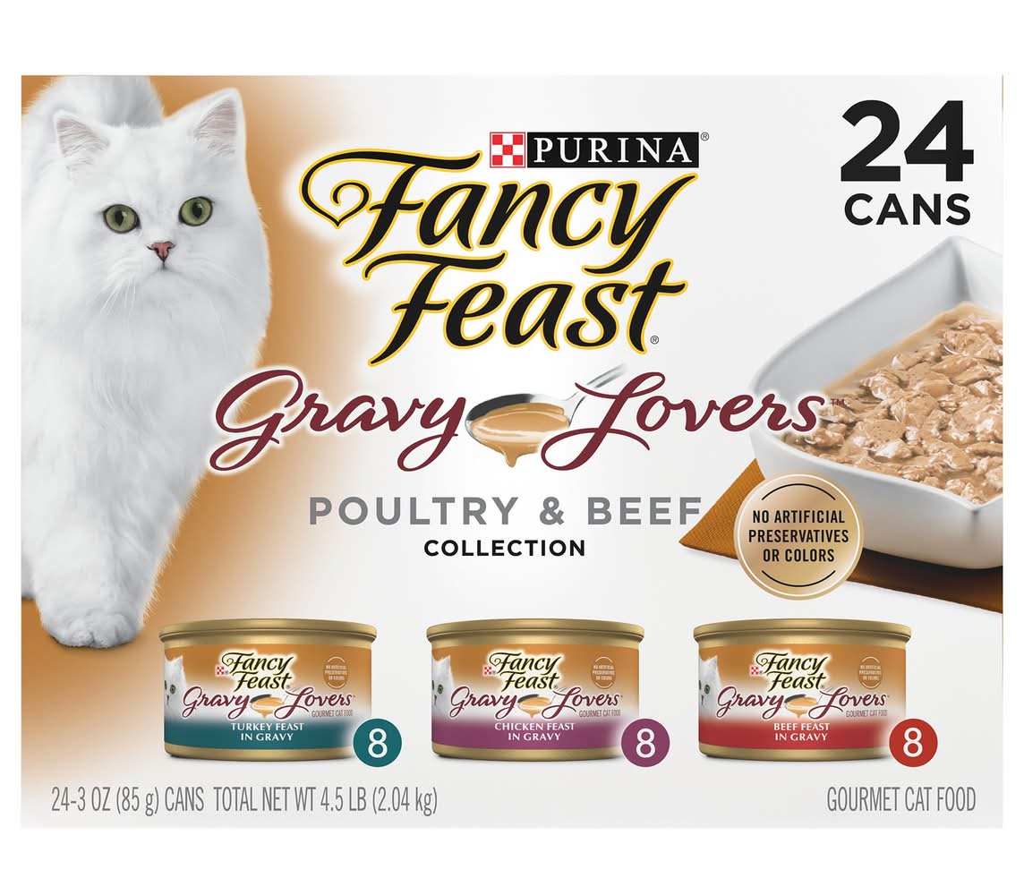 Fancy Feast® Gravy Lovers All Life Stages Cat Wet Food - Variety Pack, 24 CT, 72 OZ (Flavor: Variety, Color: Assorted, Size: 24 Count)