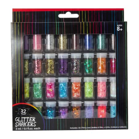 32-Count Glitter Shakers Set Glitter Shaker