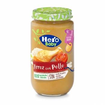 Tarrito de arroz con pollo desde 6 meses Hero Baby sin gluten 235 g.