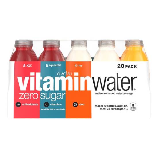 Glacéau Vitaminwater Zero Sugar Variety pack (20 ct, 20 fl oz)