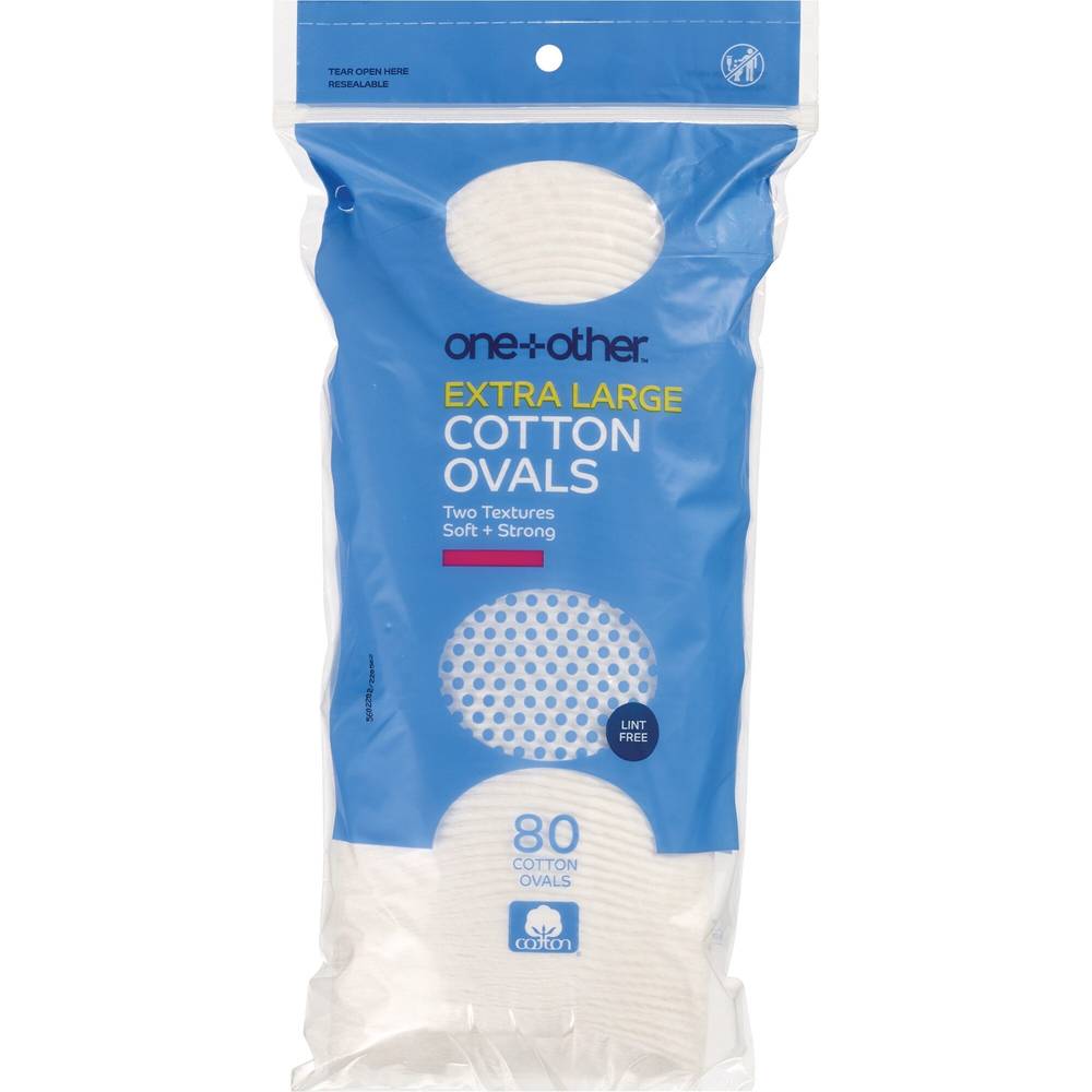 One+Other Extra Large Premium Cotton Ovals, 80Ct