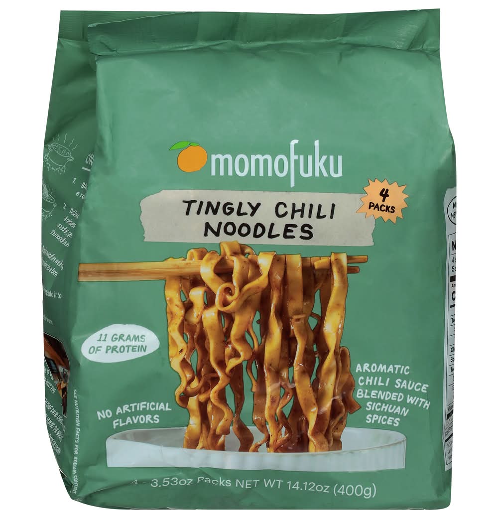 Momofuku Ramen Noodles, Tingly Chili (4 x 3.53 oz)