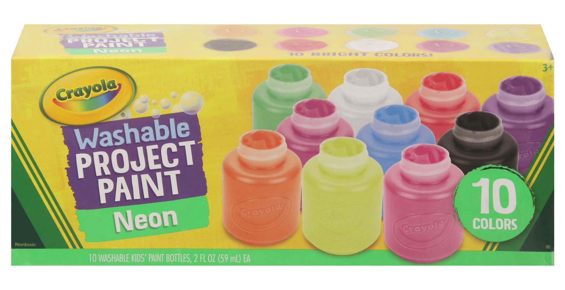 Crayola Washable Neon Colors Kids Paint (20 fl oz)