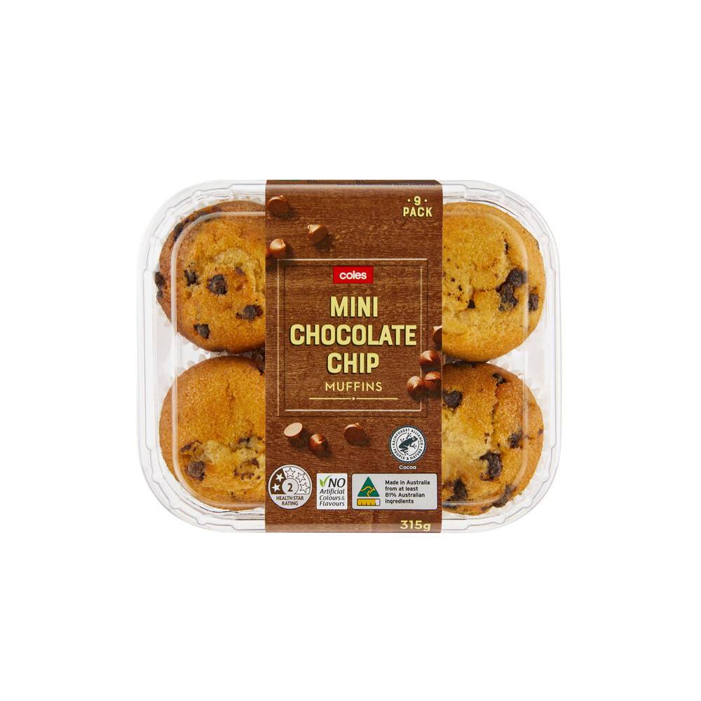 Coles Mini Chocolate Chip Muffins 9 pack