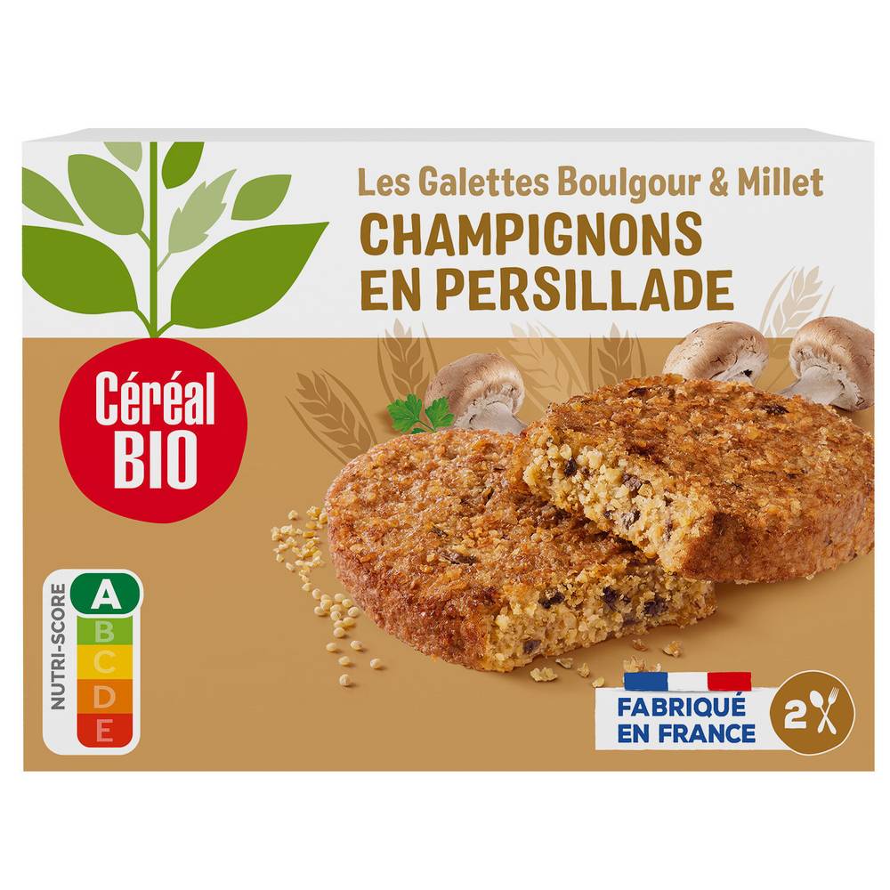 Cereal Bio - Galettes boulgour et millet aux champignons (2 pièces)