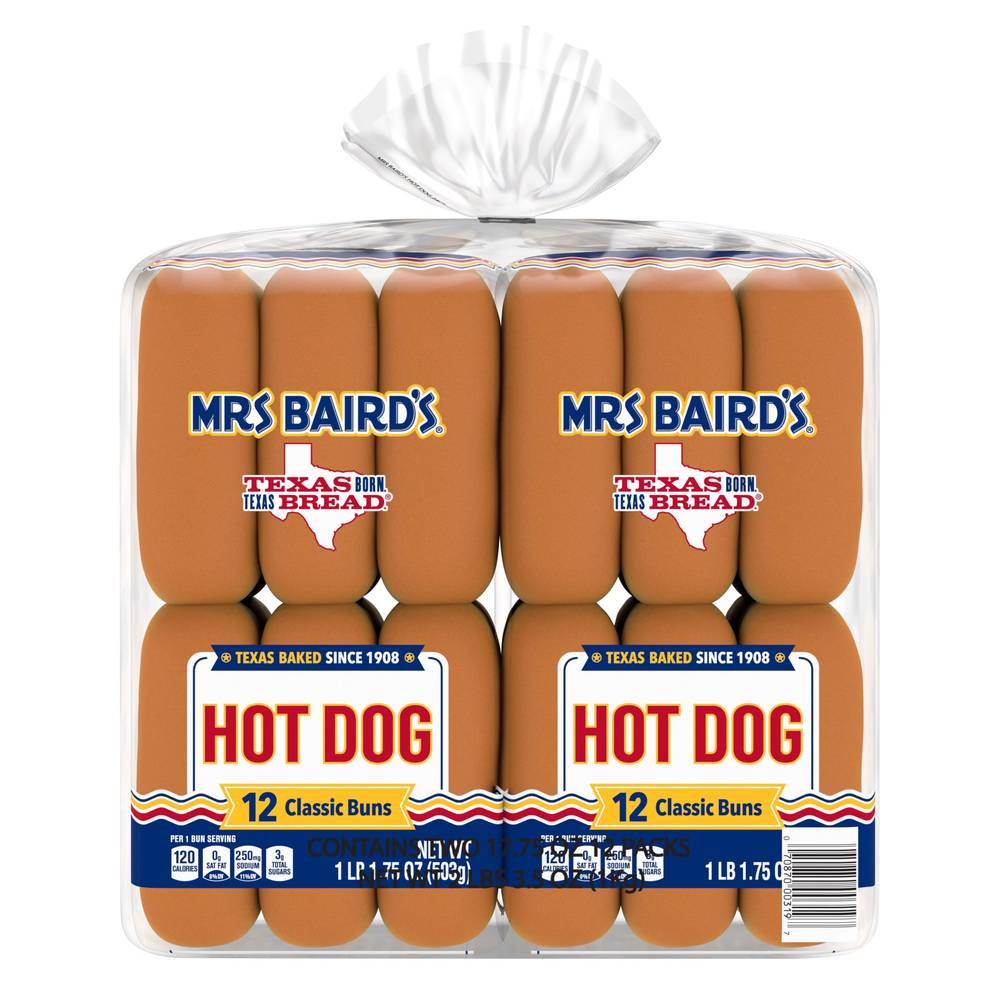 Mrs. Baird's Hot Dog Buns, 24 ct