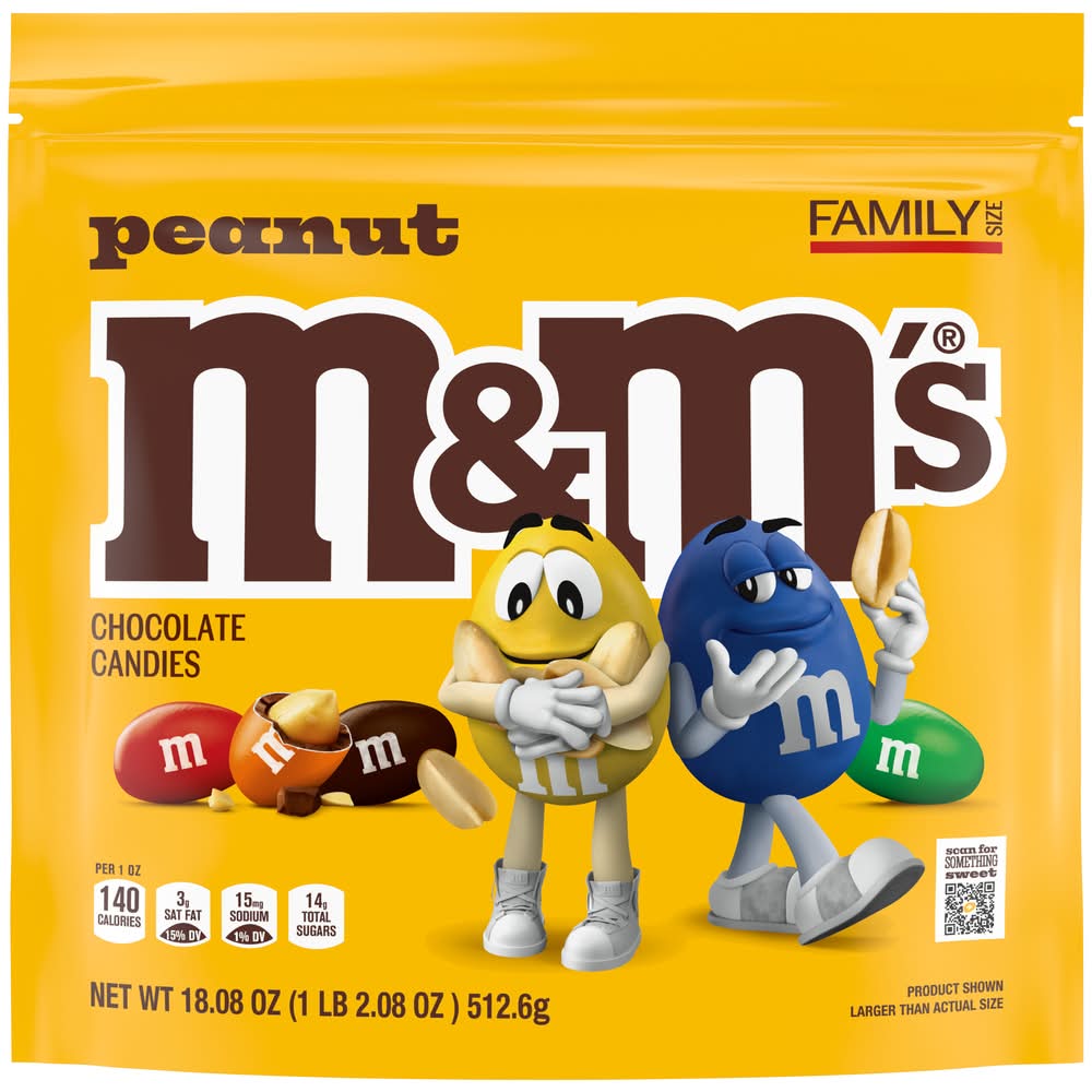 M&M's Chocolate Candies Family Size, Peanut (18.08 oz)