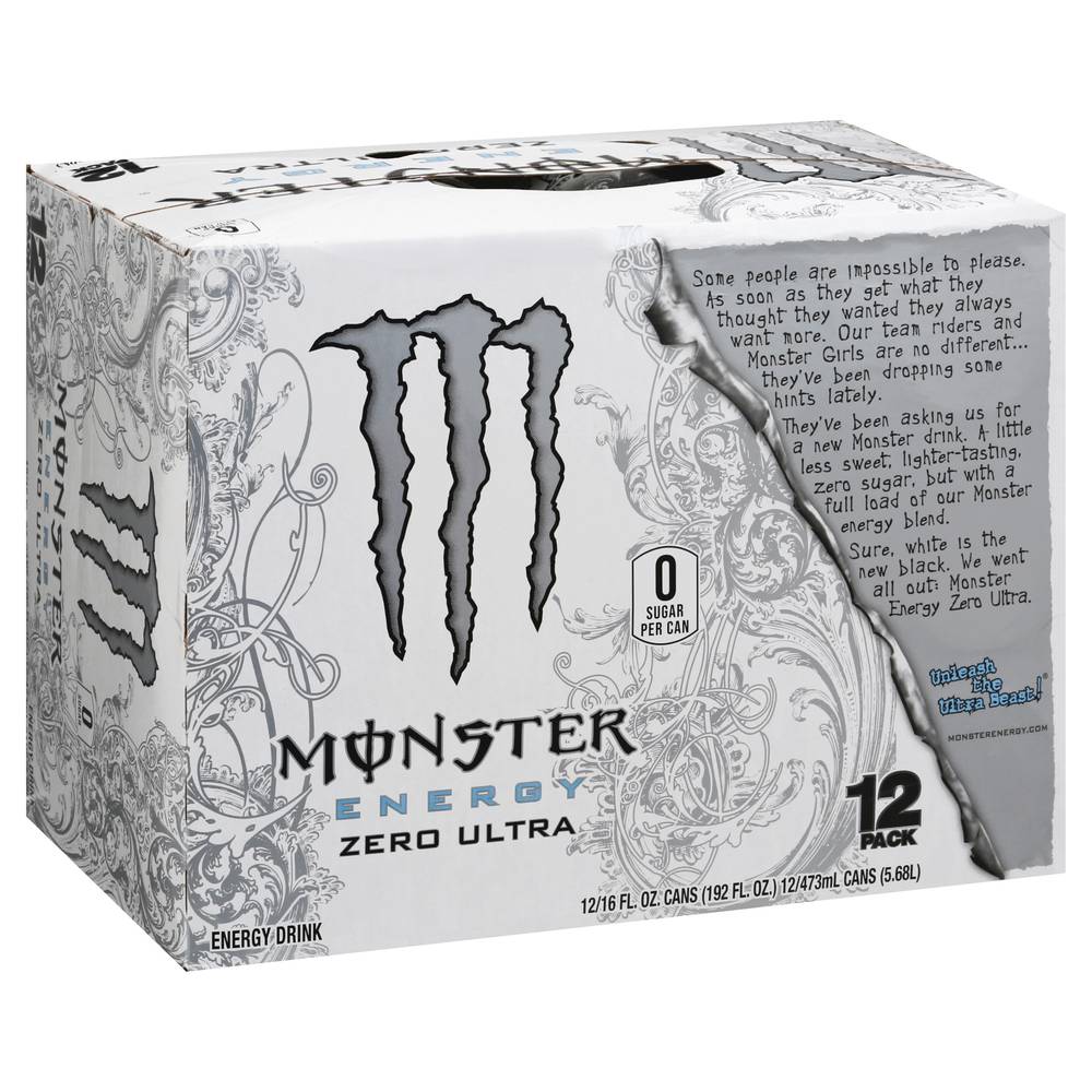 Monster Zero Ultra Energy Drinks (12 ct, 16 fl oz)