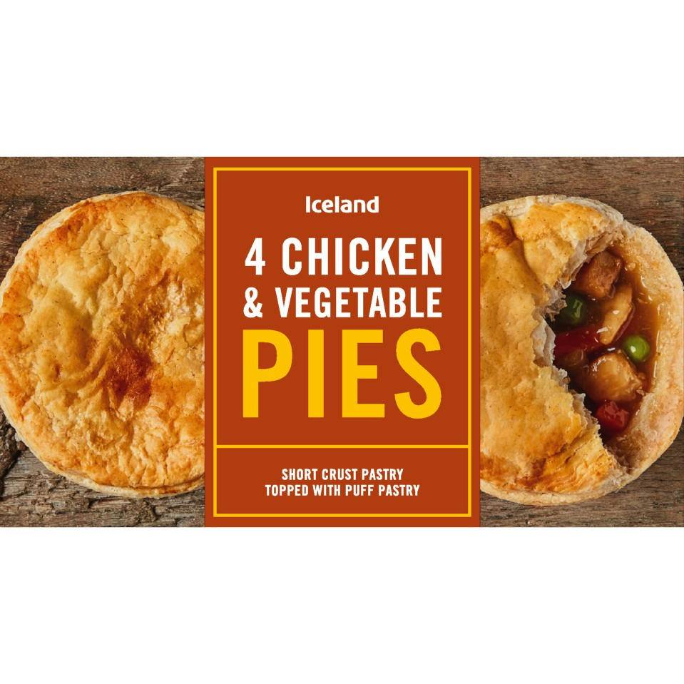 Iceland Chicken and Vegetable Pies (4 pack)