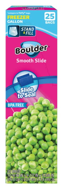 Boulder Canyon Bpa Free Gallon Freezer Slider Bag 3L, 26.8x23.6 cm (25 ct)