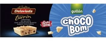 Turrón cremoso de galleta con chocolate blanco sabor chocobom Gullón Delavieda 150 g.
