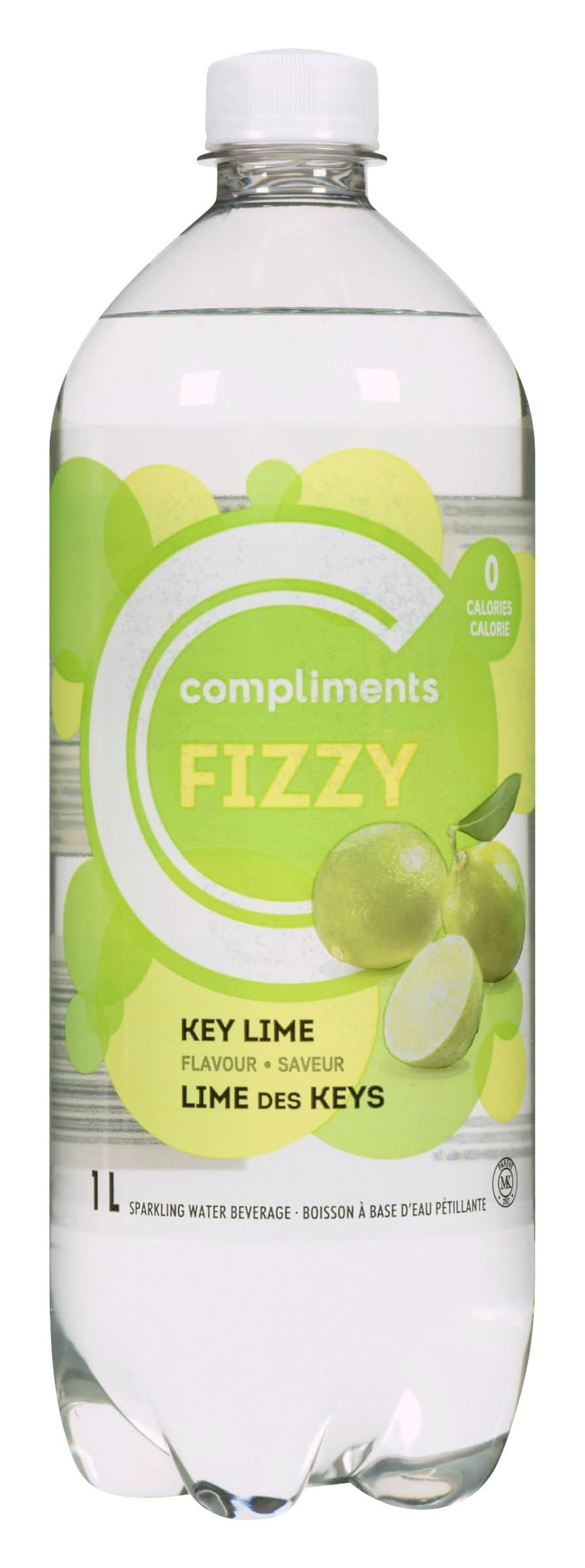 Compliments Fizzy Sparkling Water, Key Lime (1 L)