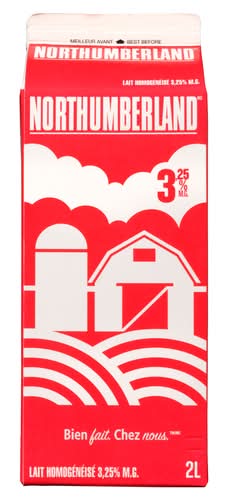 Northumberland lait homogénéisé 3.25% m.g. - homogenized milk 3.25% m.f. (2 l)