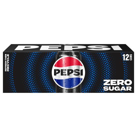 Pepsi Zero Sugar Cola Soda (12 ct, 12 fl oz)