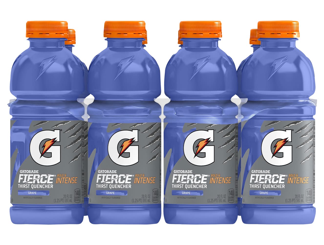 Gatorade Fierce Bold & Intense Thirst Quencher Sports Drink, Grape (8 x 20 fl oz)