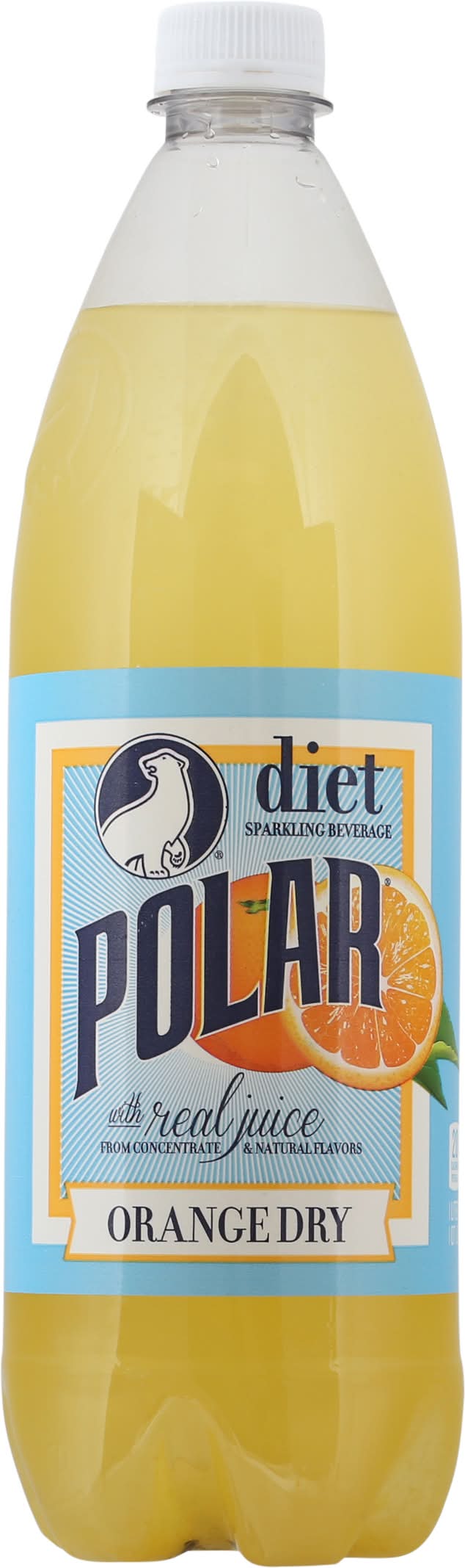 Polar Dry Diet Real Juice, Orange (33.8 fl oz)