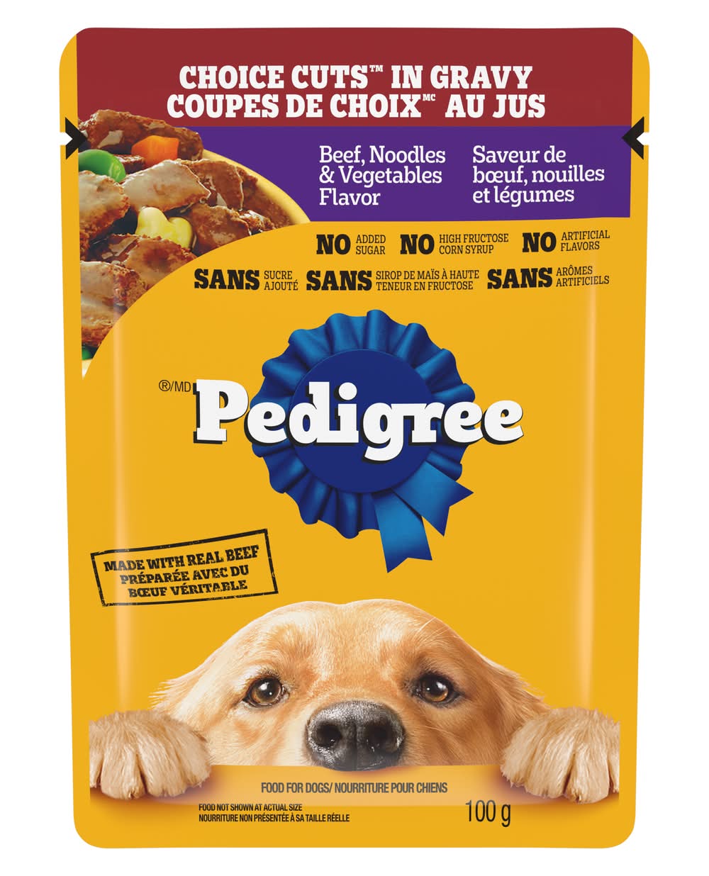 Pedigree Choice Cuts in Gravy Wet Dog Food, Beef Noodles & Vegetables (0.1 kg)