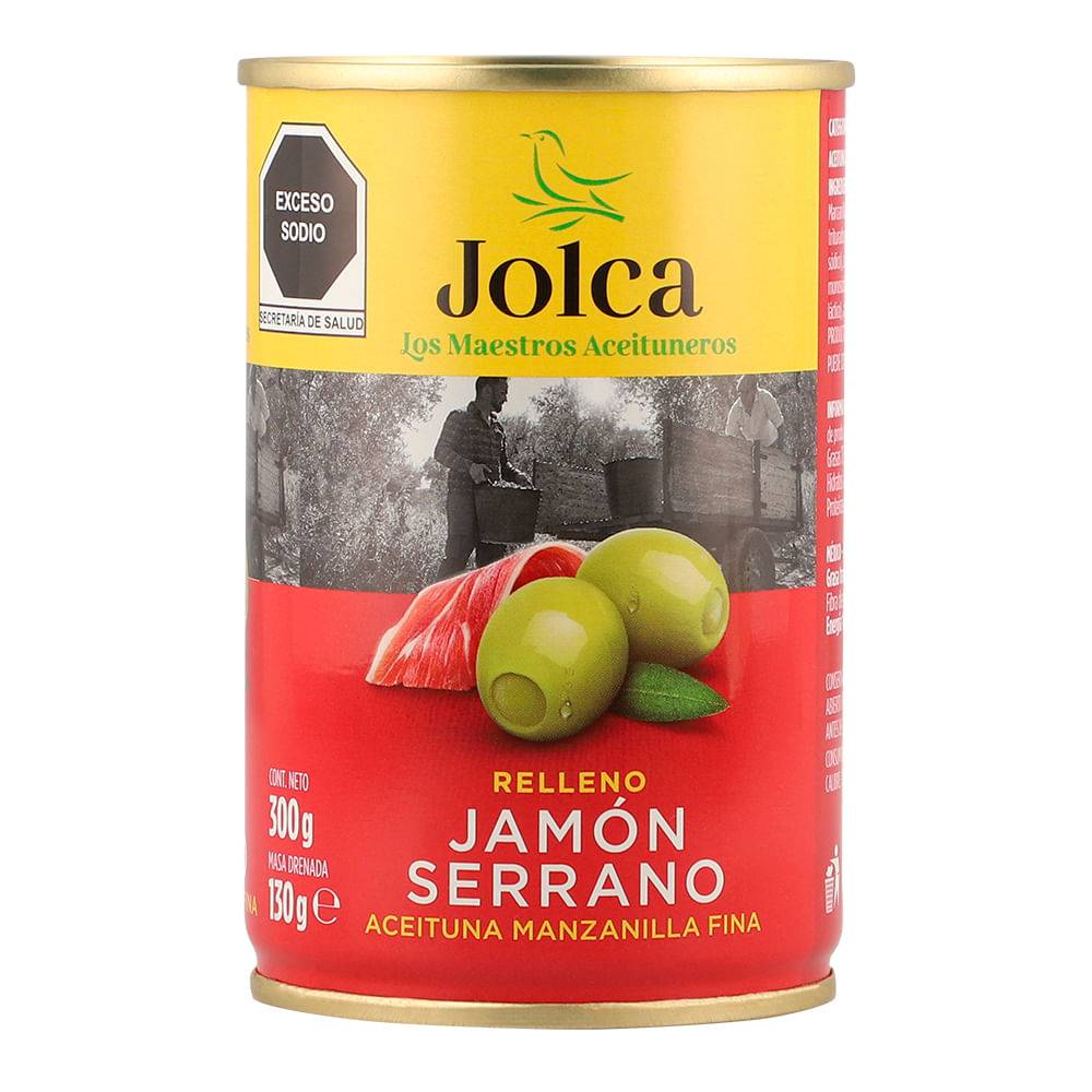 Jolca · Aceitunas verdes rellenas de jamón serrano (300 g)