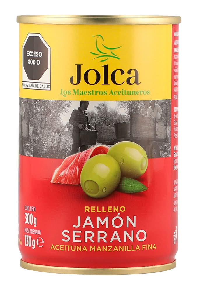 Jolca · Aceitunas verdes rellenas de jamón serrano (300 g)