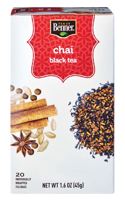 Benner Tea Co. Black Tea Bags, Chai (1.6 oz, 20 ct)