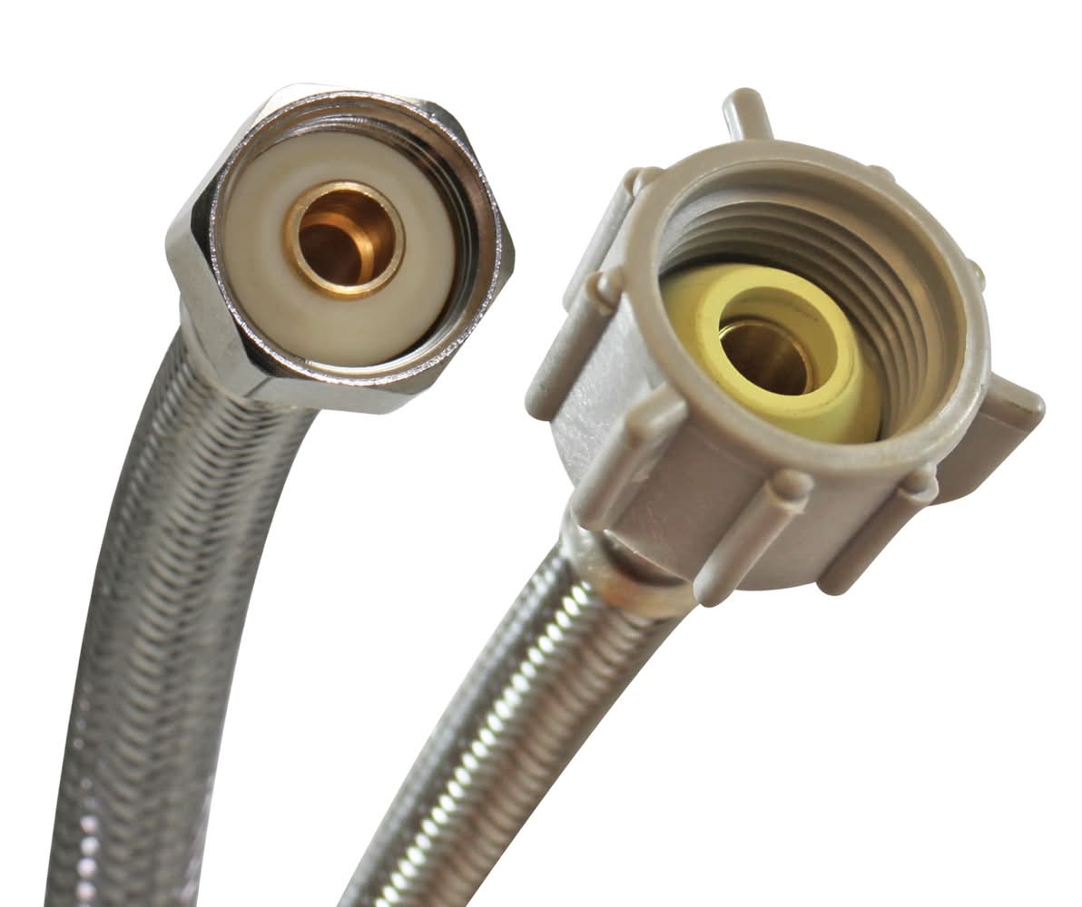 Fluidmaster Universal x 3/8-in Ballcock thread x 16-in Braided stainless steel Flexible Toilet Supply Line