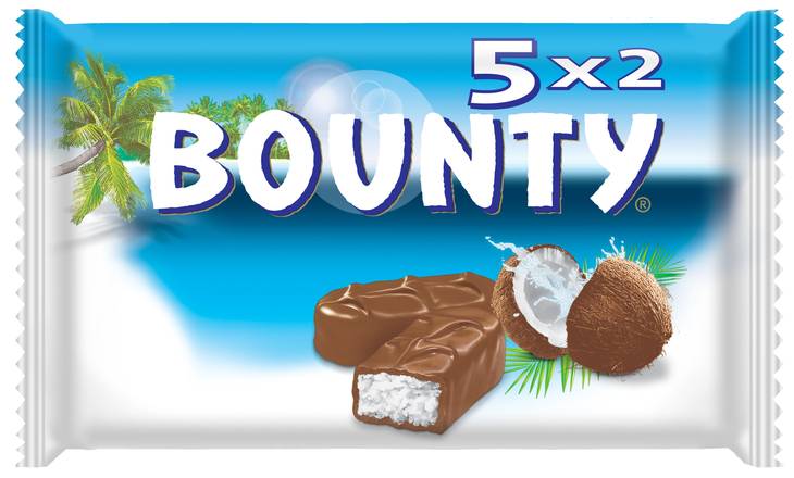 Bounty - Chocolat au lait fourré de noix de coco blanche et tendre (10 pièces)