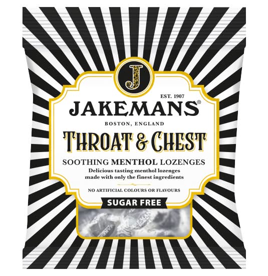 Jakemans Menthol, Sugar Free Throat & Chest Lozenges (50g)