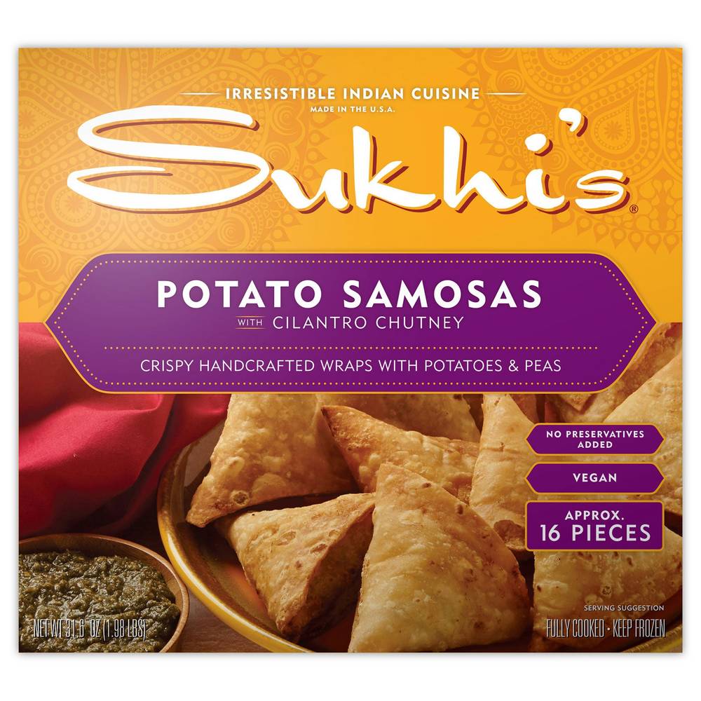 Sukhi's Potato Samosas With Cilantro Chutney (16 ct)