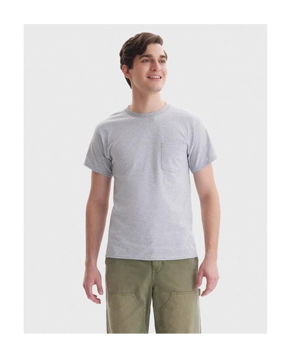 Hanes Men'S Pocket T-Shirt - Light Steel 2x