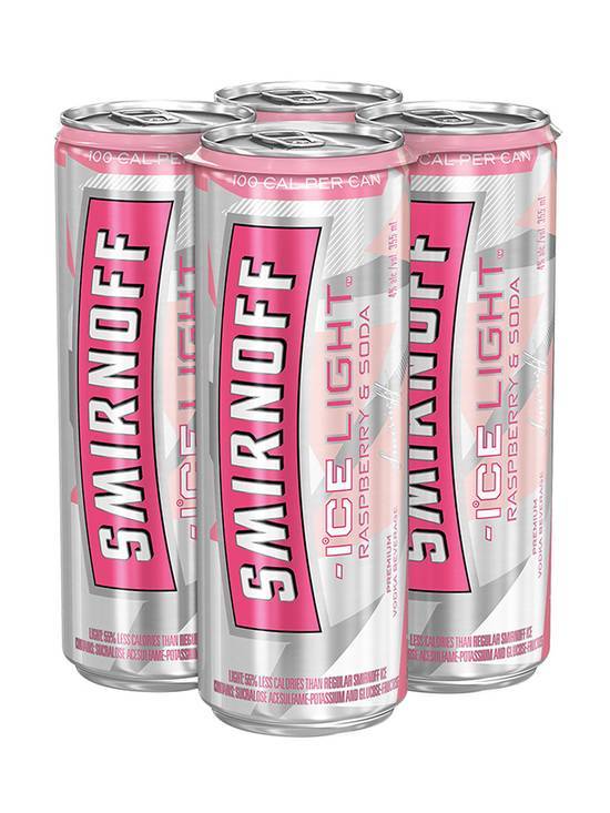 Smirnoff · Ice Light Raspberry & Soda Cocktails (4 x 355 mL)