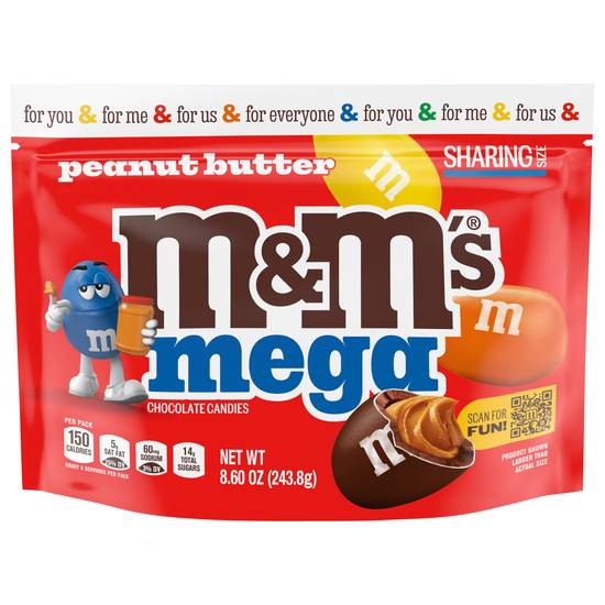 M&M's Mega Candies (sharing size/peanut butter chocolate )