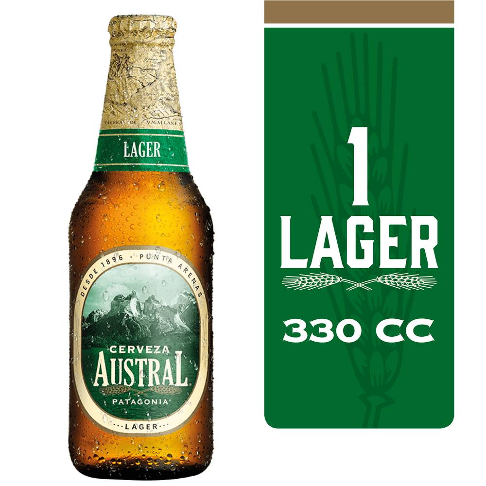 Austral cerveza lager (botella 330 ml)