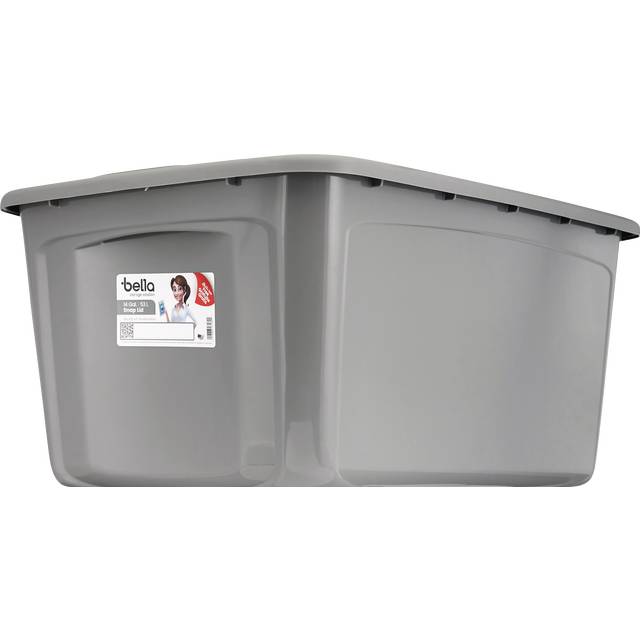 Bella Storage Solution Gray 14 Gal. Bin With Snap Lid