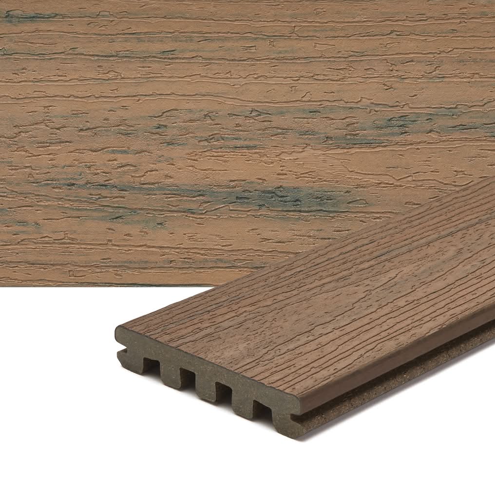 Trex Enhance Naturals 1-in x 6-in x 12-ft Toasted Sand Grooved Composite Deck Board