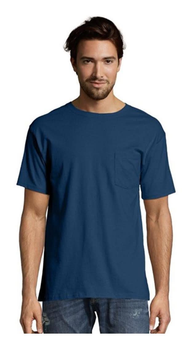 Hanes Men'S Short Sleeve Pocket Tee - Navy 2x