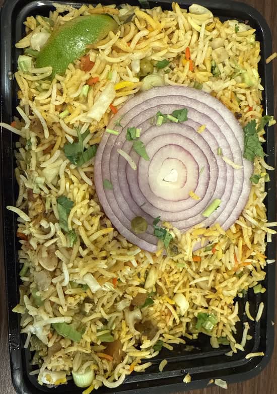 Pan fried vegteable biryani