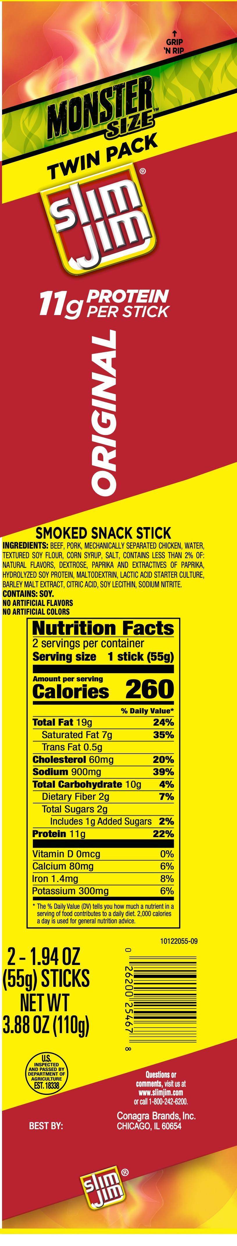 Slim Jim Original Monster Size Twin Pack (3.88oz)