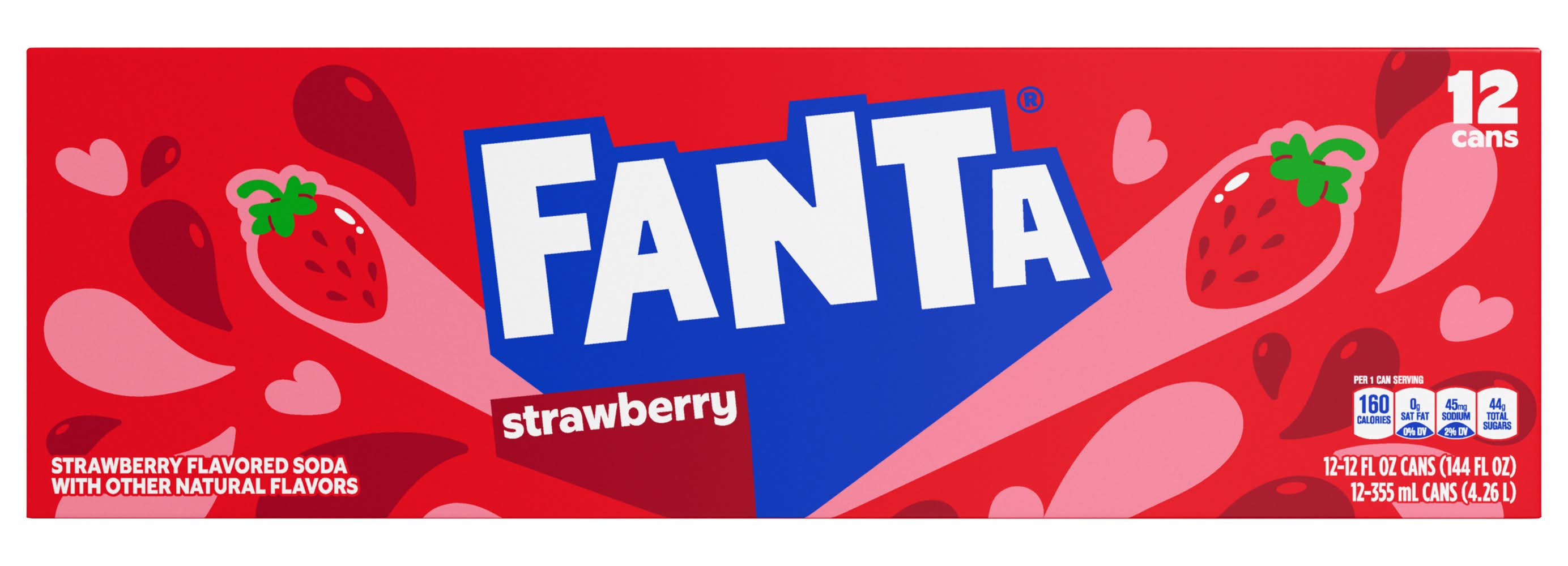 Fanta Flavored Soda, Strawberry (12 x 12 fl oz)