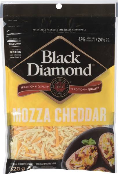 Black Diamond Shred Mozza Cheddar Cheese (320 g)