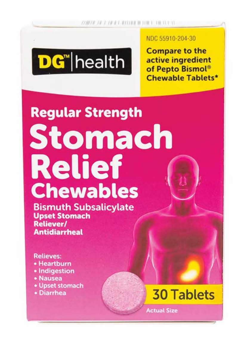 DG Health Regular Strength Stomach Relief Chewables Tablets (30 ct)
