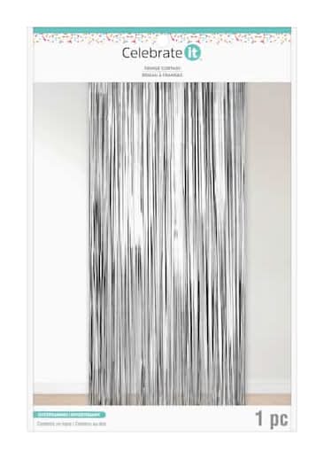 Celebrate It Fringe Curtain, Silver