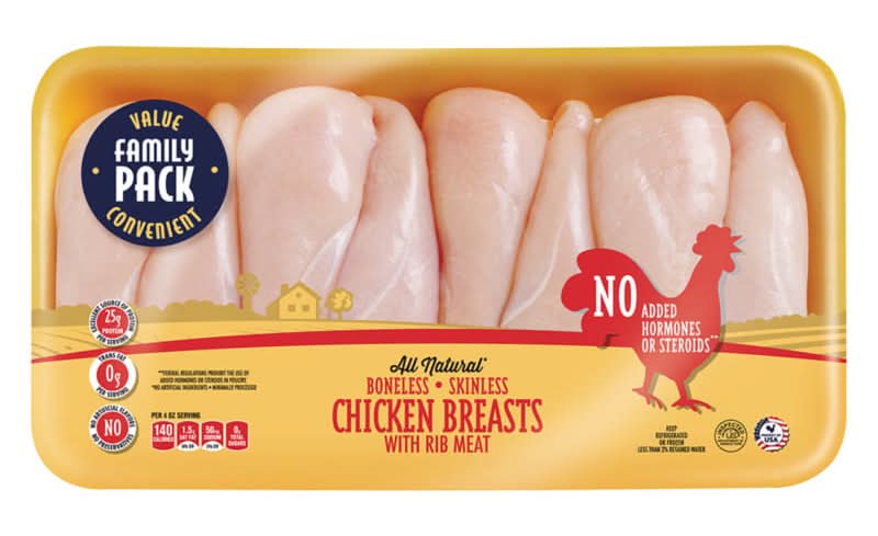 Boneless Skinless Chicken Breast Fillets Family Pack, per lb