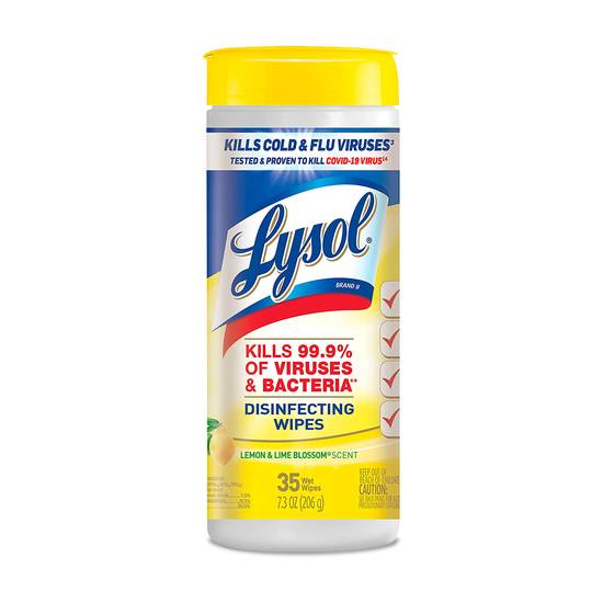 Lysol Disinfecting Wipes Lemon and Lime Blossom, 35CT