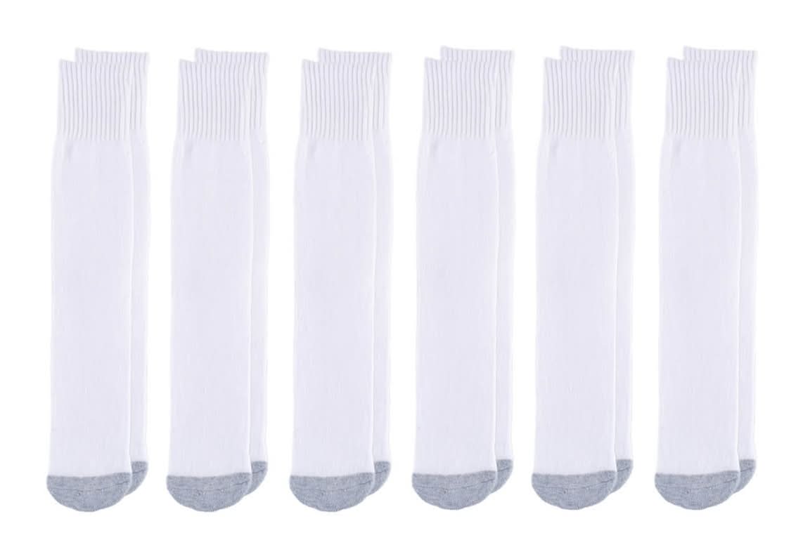 Zone Pro Half Cushion Tube Socks, Men, 6-12, White (6 ct)