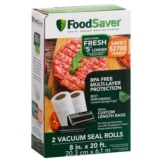 Foodsaver 8" X 20" Vacuum Seal Rolls (2 ct)