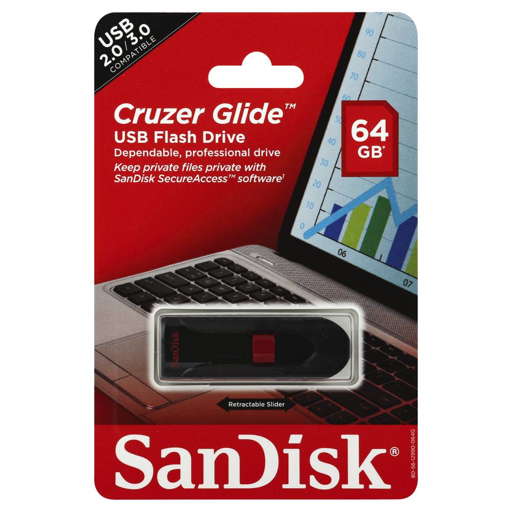 Sandisk Cruzer Glide Usb Flash Drive 64 Gb